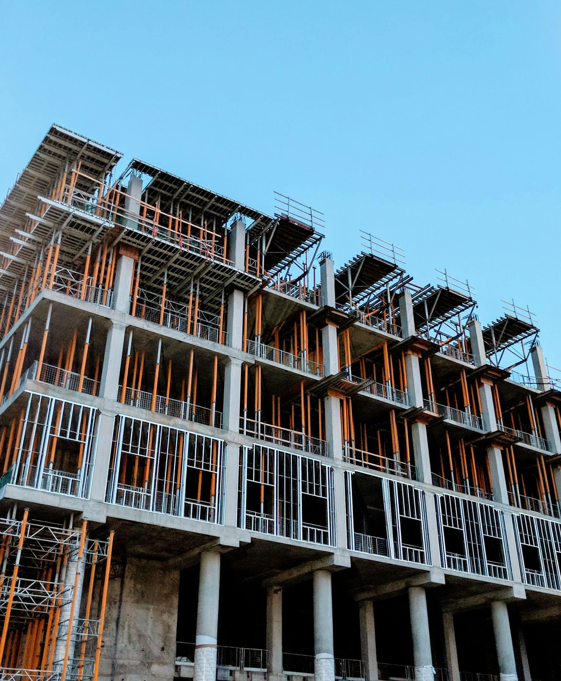 residential block under construction, level 7 of 12